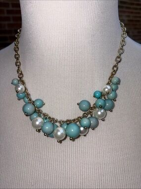 Anne Klein Gold-Tone Turquoise Bead & Pearl Necklace